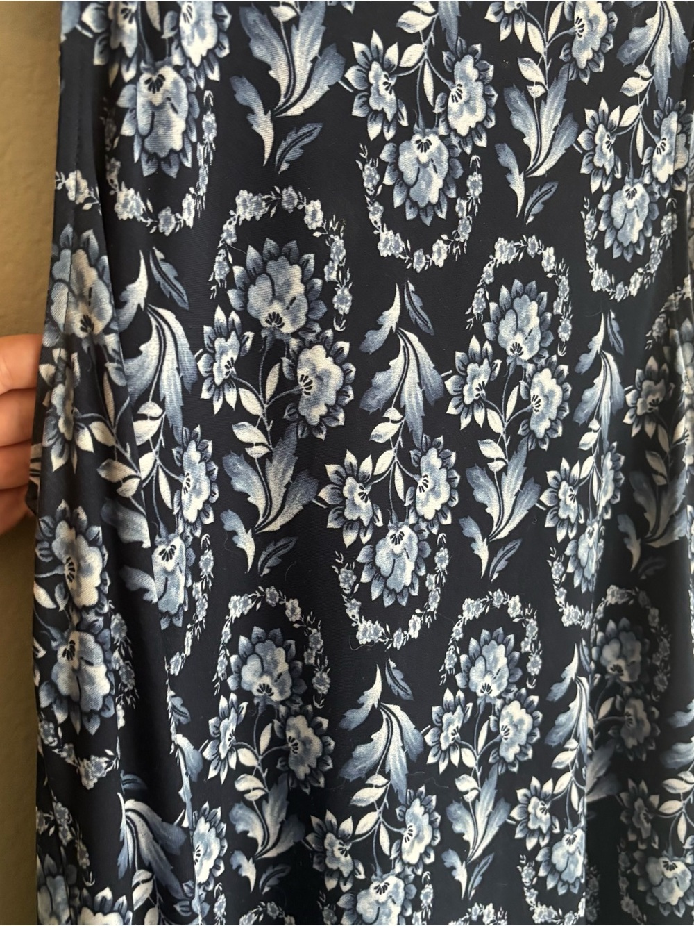 LOFT Black Blue Floral Sleeveless Knee Length Dress Size Small - Picture 3 of 9